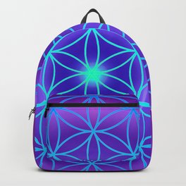 Flower Of Life Mandala - Blue Purple Backpack | Awakening, Peace, Spiritual, Yoga, Digital, Mandala, Sacred, Consciousness, Awake, Awaken 