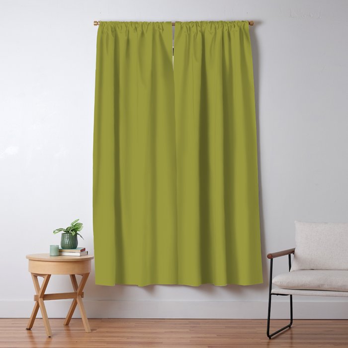 Green Khaki Golden Lime Pantone Color Blackout Curtain By