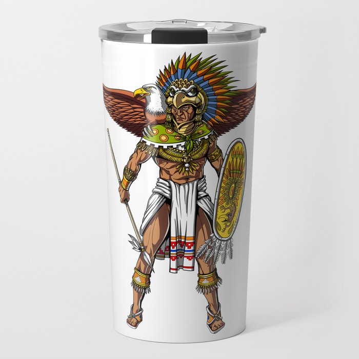Aztec Eagle Warrior Native Indian Mexican Travel Mug