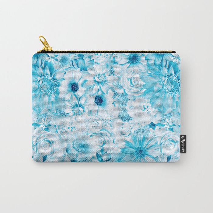 manganese blue hue floral bouquet aesthetic array Carry-All Pouch