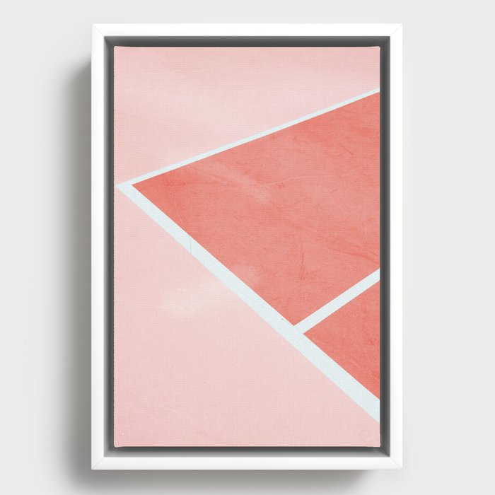Courtside - living coral Framed Canvas