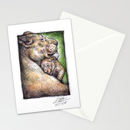 Lioness and Cub Stationery Cards