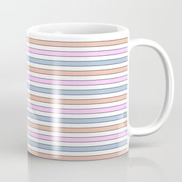 Blue Pink Orange and White Pastel With Black Pin Stripes Coffee Mug