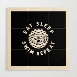 Swim Team Design For Swimmer Eat Sleep Wood Wall Art