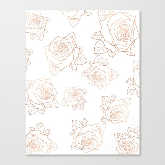 Metallic Roses Canvas Print