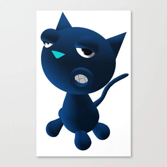 Light Blue Cat Canvas Print