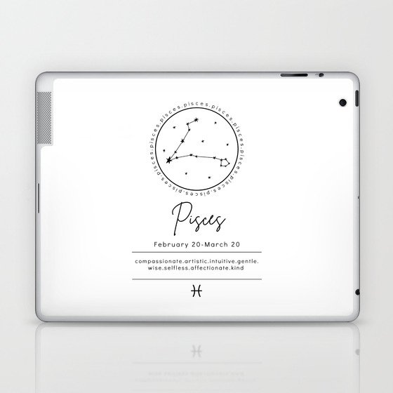 Pisces | B&W Zodiac Laptop & iPad Skin