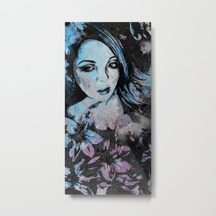 Ruined Our Everything: Blue (graffiti flower lady portrait) Metal Print
