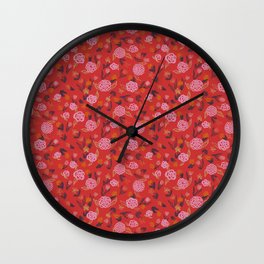 Scarlet Garden Wall Clock