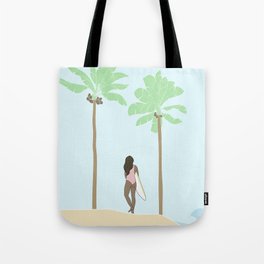 Surfer Girl II - Minimalist Illustration Tote Bag
