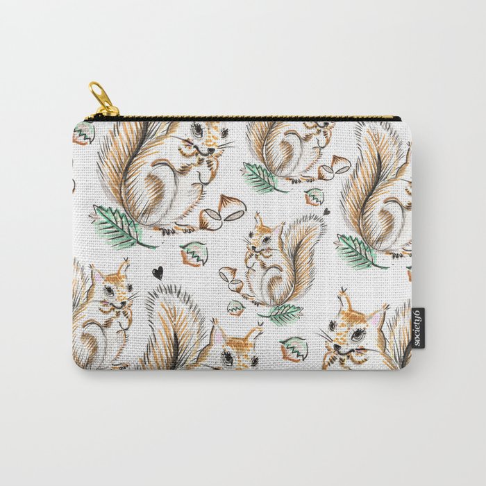 Autumn Squirrel Carry-All Pouch