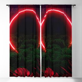Neon landscape: Red Circle & tropic Blackout Curtain