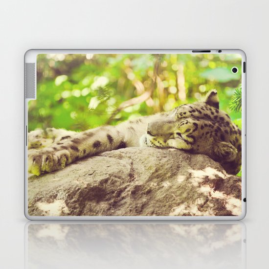 Sleepy Snow Leopard Laptop & iPad Skin