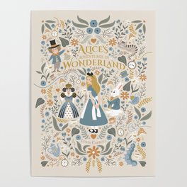 Alice in Wonderland - Beige Poster