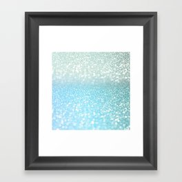 Mermaid Sea Foam Ocean Ombre Glitter Framed Art Print