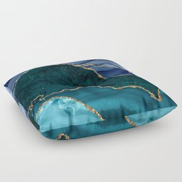 Peacock Agate Texture 02 Floor Pillow