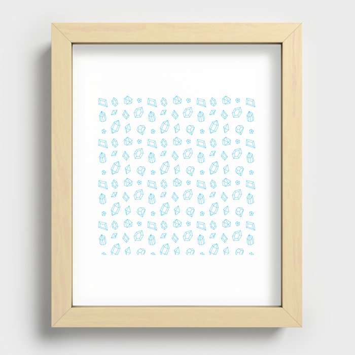 Turquoise Gems Pattern Recessed Framed Print