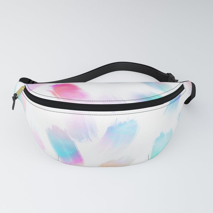 Modern Abstract Teal Pink Watercolor Brush Strokes Fanny Pack