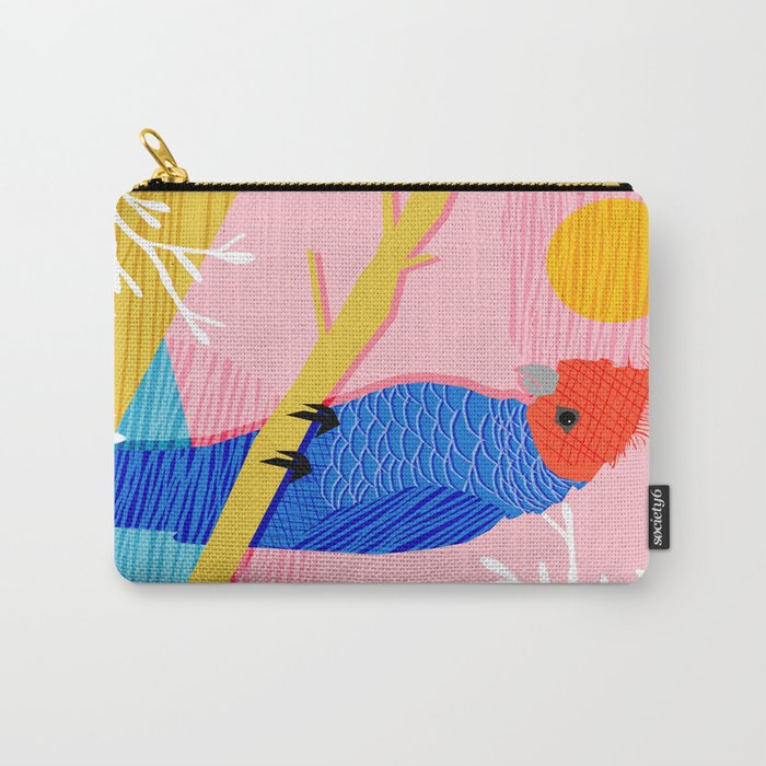 Blazin - memphis throwback tropical bird art parrot cockatoo nature neon 1980s 80s style retro cool Carry-All Pouch