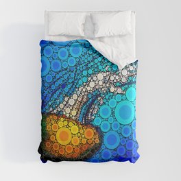 Ocean jellyfish photo bubble art | Go with the flow Duvet Cover