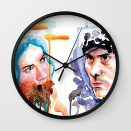 You know me Wall Clock | Illustration, Spotlessmind, Acrylic, Abstract, Clementine, Joelbarish, Romance, Couple, Scifi, Eternalsunshine 