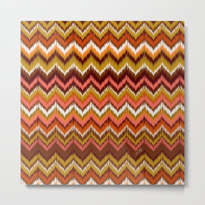 8-Bit Ikat Pattern – 60s Palette Metal Print