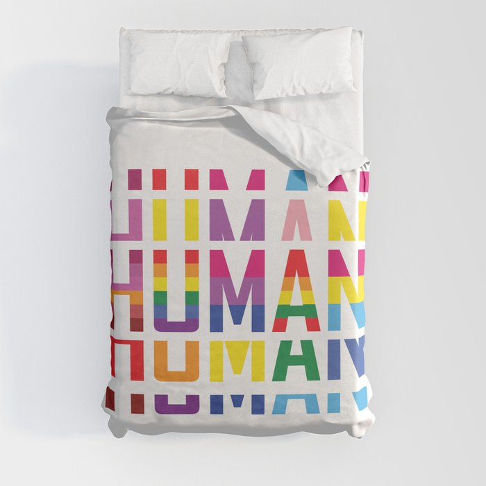 Proudly United: Celebrating Human Diversity with the LGBT Flag in Honor of Gay Pride Month Duvet Cover