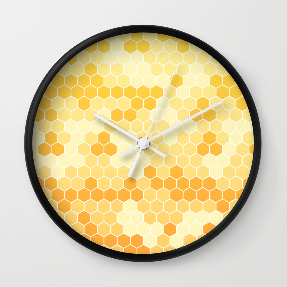 Honeycomb Yellow And Orange Geometric Pattern For Home Decor Wall