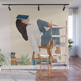 Lost in my books Wall Mural