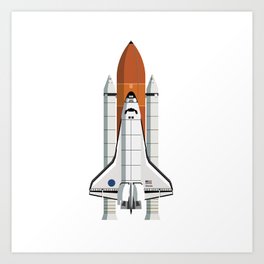 NASA Space Shuttle - Minimalist Illustration Art Print