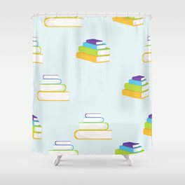 Books Vector Flat Style Pattern Shower Curtain