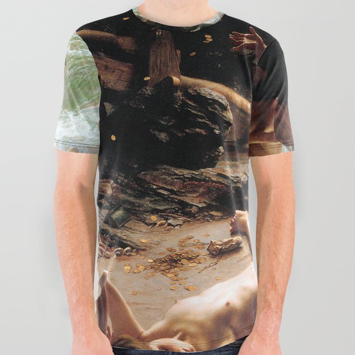 Cave of the Storm Nymphs - Sir Edward Poynter , Cave Storm Nymphs All Over Graphic Tee