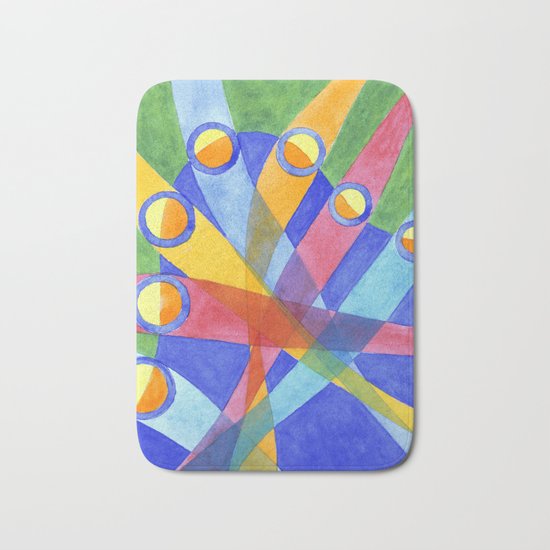 Mingling Colored Stripes Bath Mat