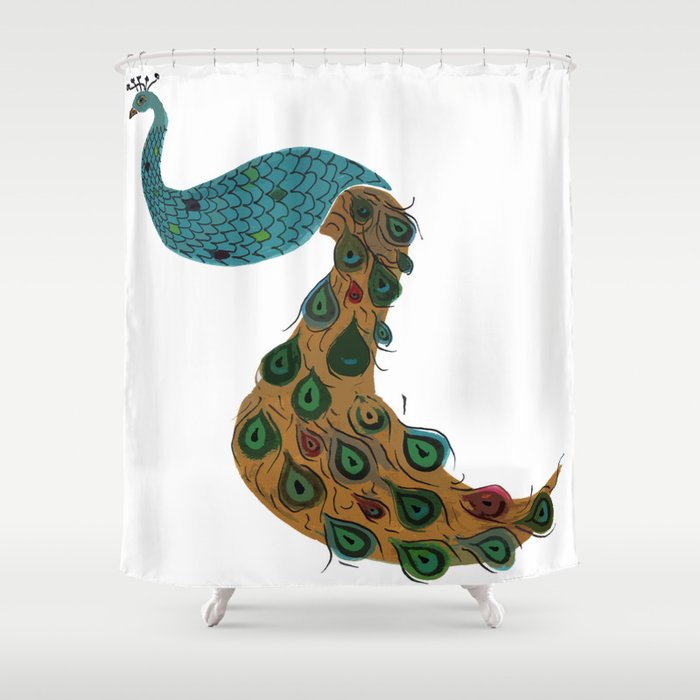 Florence the Peacock Shower Curtain