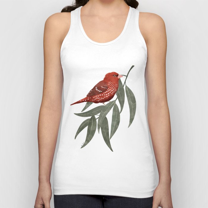 Bengali red bird and eucalyptus Tank Top