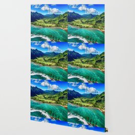 Coastal Oahu, Hawaii turquise ocean blue waters tropical color landscape photograph / photography Wallpaper