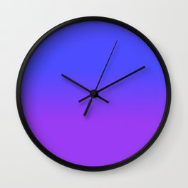 Neon Purple and Bright Neon Blue Ombré Shade Color Fade Wall Clock