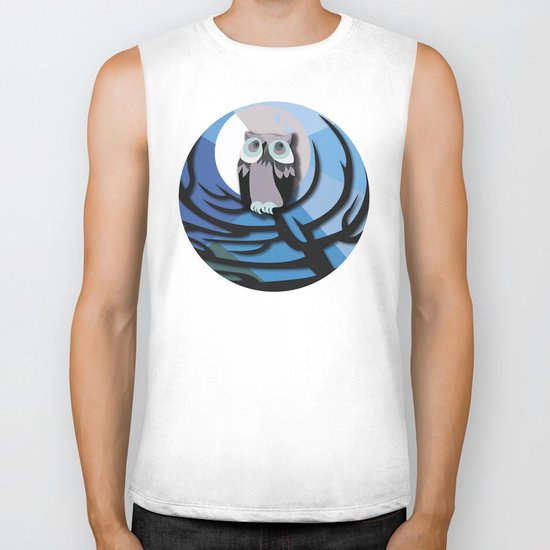 Moonlight Owl Biker Tank