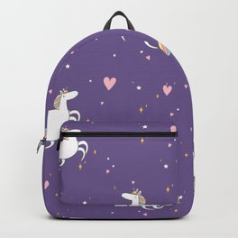Cute unicorn pattern Backpack | Cuteanimal, Unicorns, Horse, Purple, Dream, Fantasy, Pattern, Star, Unicornpattern, Animal 