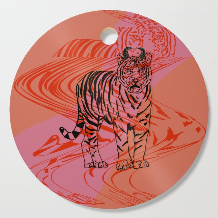 Tiger Glitch Cutting Board