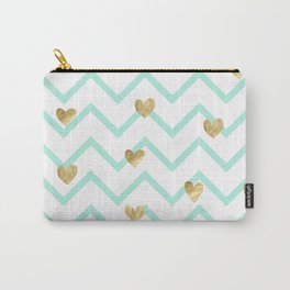 Love Sign on Zigzag Line Background Carry-All Pouch