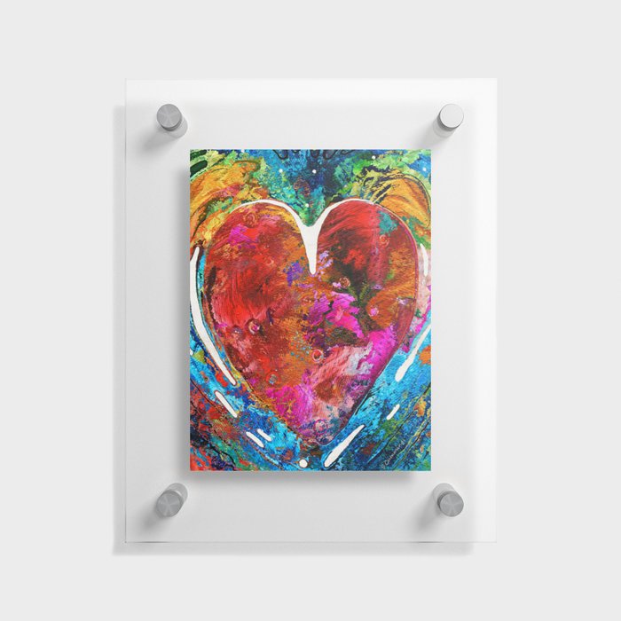 Colorful Heart Art - Everlasting - By Sharon Cummings Floating Acrylic Print
