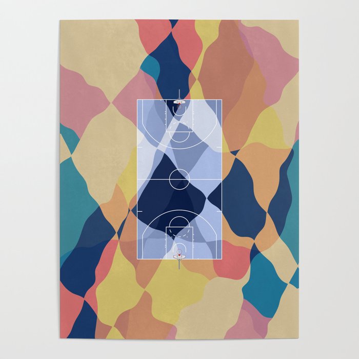 Abstract Basketball Court  Poster