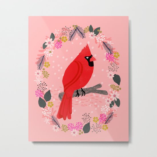 Northern Cardinal by Andrea Lauren Metal Print