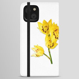 Yellow Orchid Flowers Art - Remember These Things iPhone Wallet Case