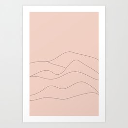 Pink Mountains Minimal Art Print