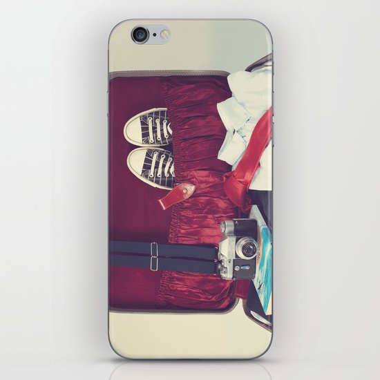 Vintage Journey Suitcase (His) (Retro and Vintage Still Life Photography) iPhone & iPod Skin