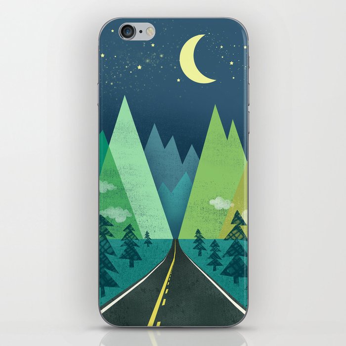 The Long Road at Night iPhone Skin