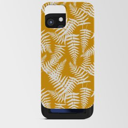 Mustard And White Fern Leaf Pattern iPhone Card Case