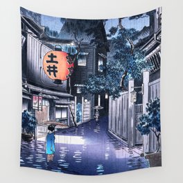 Streets of Japan by Tsuchiya Koitsu Wall Tapestry